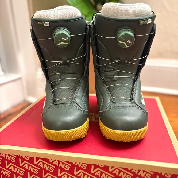 Like New Vans Encore Pro BOA Snowboard Boot, Dark Green, Size 8 - Picture 4 of 11